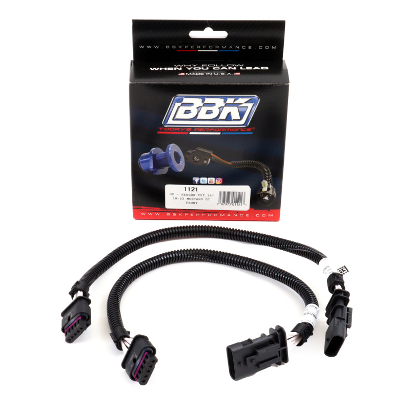BBK Performance 1121 O2 Sensor Extension Harness 16 in (Pair) for 2018-2024 Ford Mustang GT 5.0L