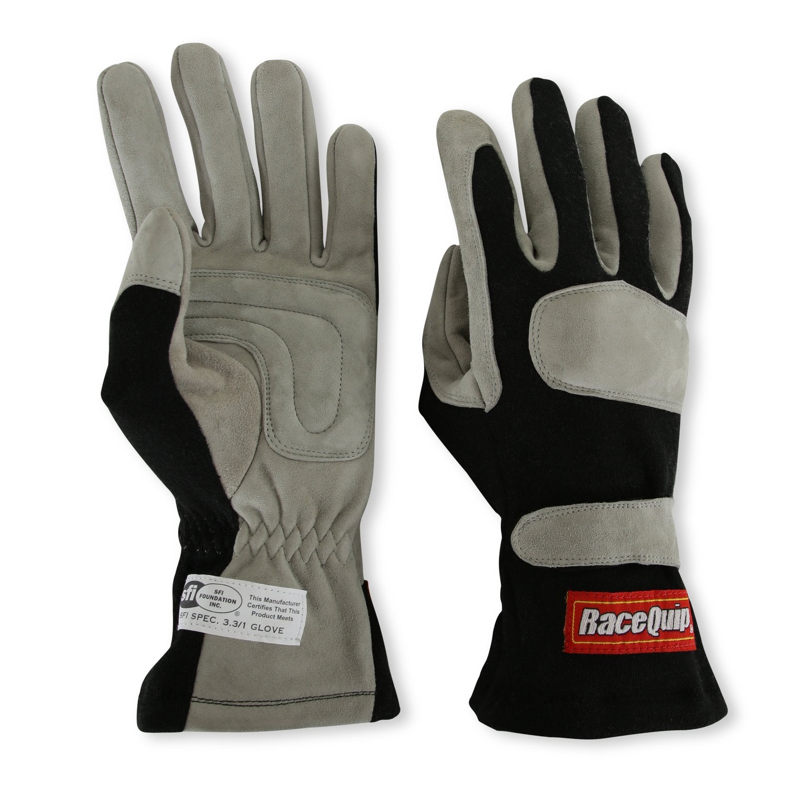 RaceQuip 351003 Black 1-Layer SFI-1 Glove - Medium