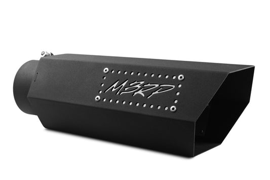 MBRP T5164BLK Universal Hex Tip 4in Inlet 16in Length w/ Logo - Black Coated - #T5164BLK