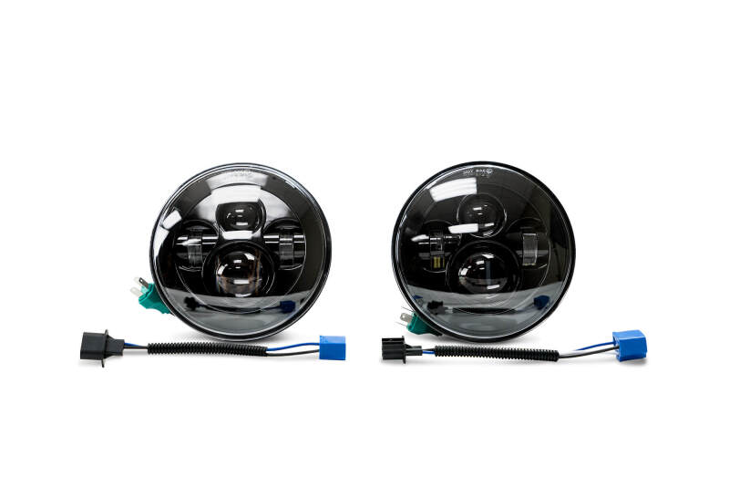 DV8 Offroad 07-18 Jeep Wrangler JK LED Projector Headlights w/ Angel Eyes - #HL7JK-02