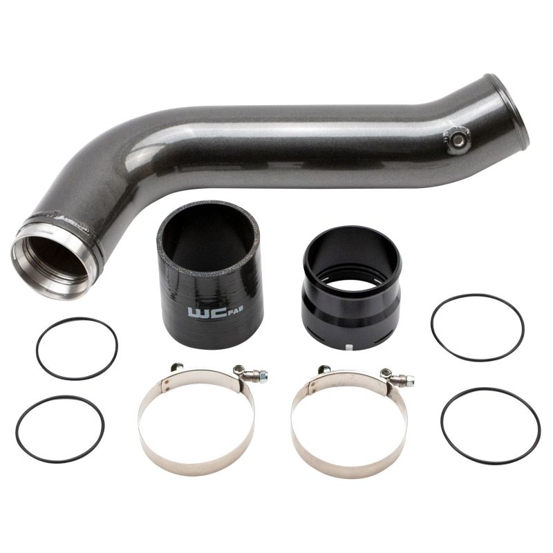 Wehrli Custom Fabrication WCF100381-GB Passenger Side 3.5in Intercooler Pipe Gloss Black for 2020-2026 Chevrolet Silverado / GMC Sierra 2500 HD / 3500 HD L5P Duramax