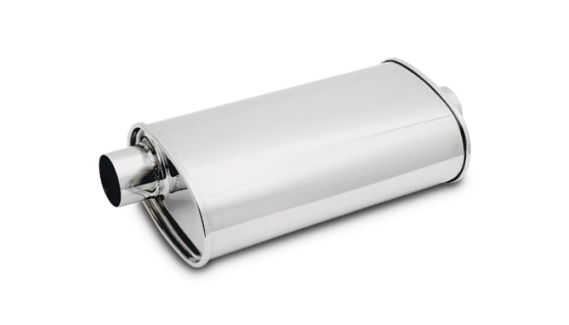 Vibrant StreetPower Oval Muffler 3.50in Inlet/Outlet (Offset-Center)