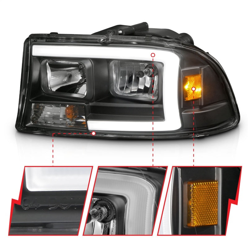 ANZO 1997-2004 Dodge Dakota Crystal Headlights