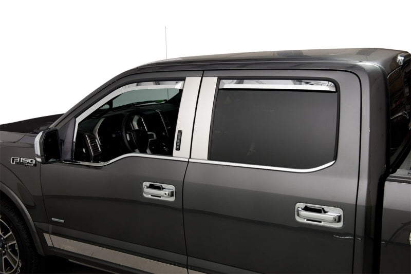 Putco for 2017-2020 Ford Super Duty - Crew Cab (Set of 4) Element Chrome Window Visors