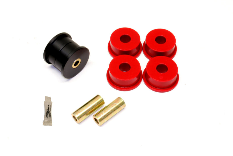 BMR 2010-2015 5th Gen Camaro Differential Mount Bushing Kit (Poly/Delrin Combo) - Black/Red