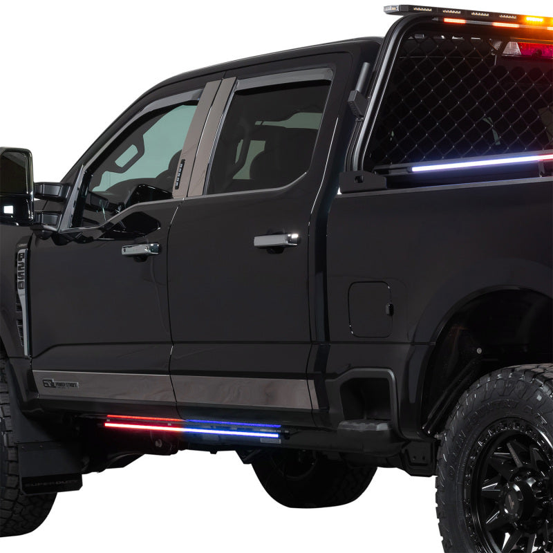 Putco for 2011-2019 Ford Explorer Interceptor Blade Rocker Kits Sideliners - Red/Blue with White Override