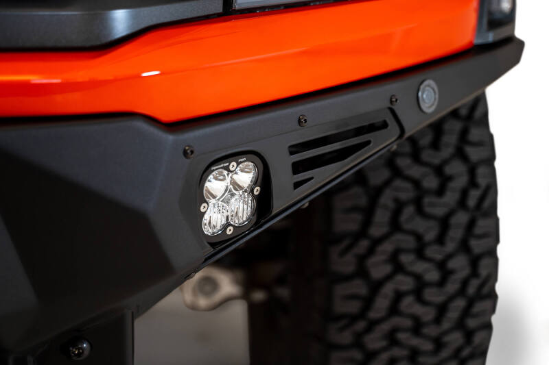 Addictive Desert Designs for 2021+ Ford Raptor Bomber Front Bumper w/ 3 Baja Designs LP6 Light Mounts