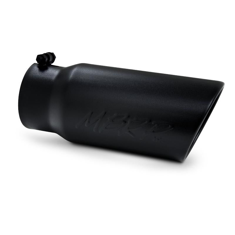 MBRP T5051BLK 12in Black Finish Angled Rolled End Exhaust Tip