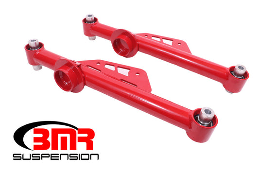 BMR 1979-1998 Fox Mustang Non-Adj. Lower Control Arms with Spherical Bearings - Red