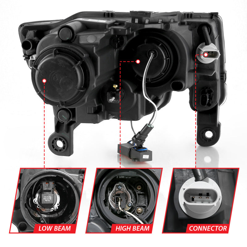 ANZO 2017-2022 Jeep Grand Cherokee LED Projector Headlights