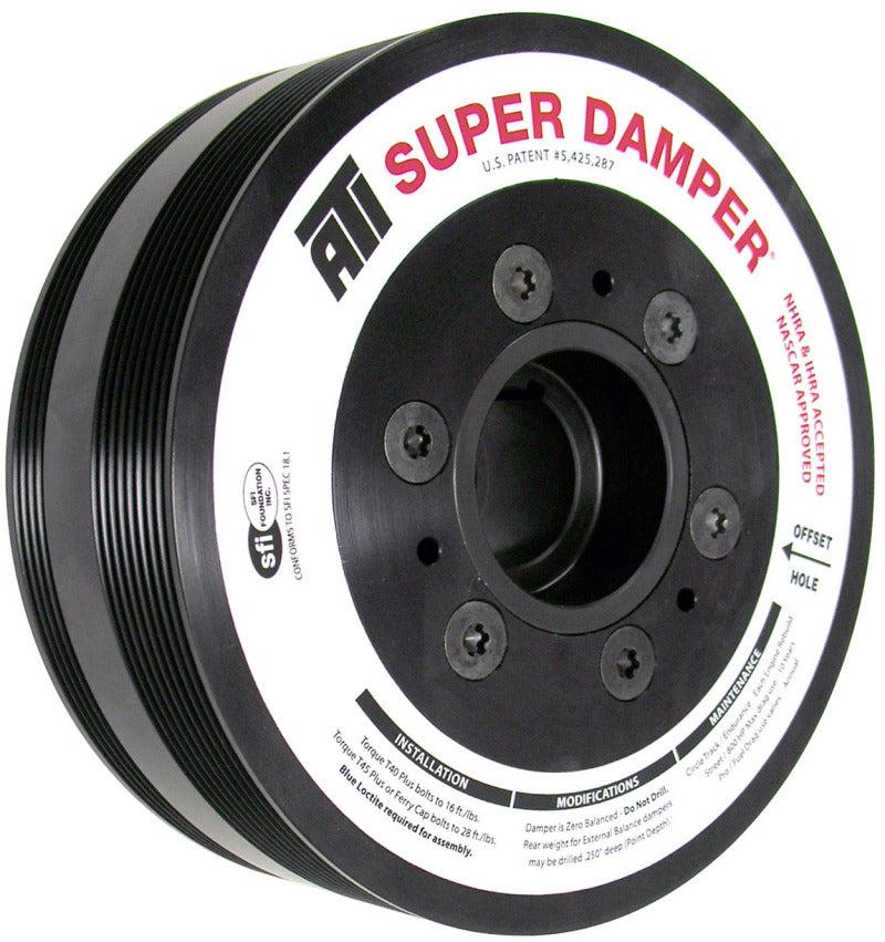 ATI Performance Products 918620 Super Damper Harmonic Balancer 7.43 in Aluminum 8/4 Groove Factory Size for 2006-2015 Chevrolet Corvette Z06 / Camaro Z28 (LS7 Dry Sump)