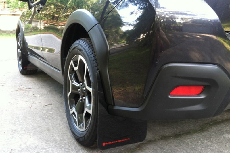 Rally Armor UR Mud Flaps - 2013-2015 Subaru XV Crosstrek, 2016-2017 Subaru Crosstrek - Red/White Logo - #MF26-UR-RD/WH