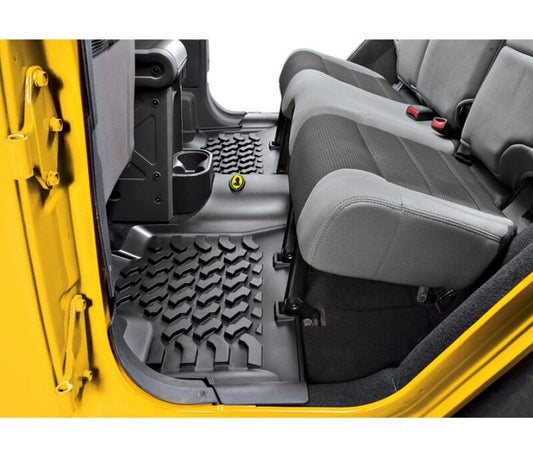 Bestop 07-18 Jeep Wrangler JK 4-Door Rear Floor Mats (Black)