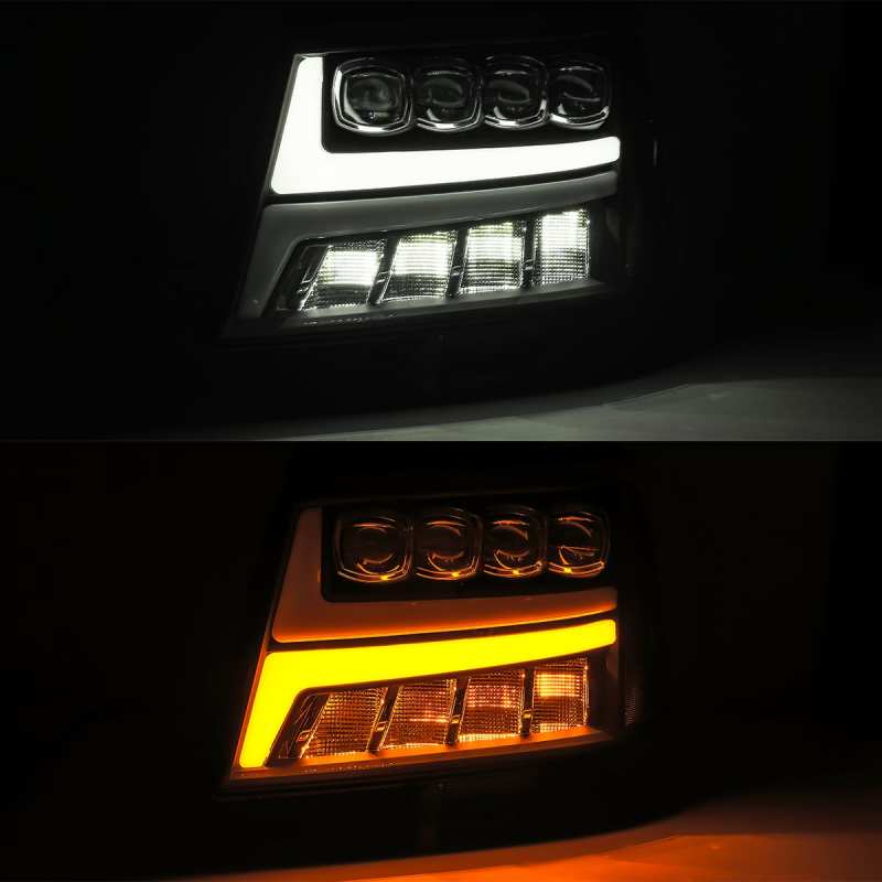 AlphaRex 880288 07-13 Chevrolet Avalanche NOVA LED Projector Headlights Plank Style Matte Black w/Activation Light/DRL