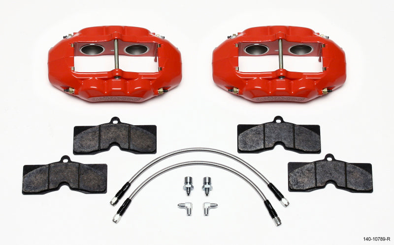Wilwood D8-4 Front Caliper Kit Red Corvette C2 / C3 65-82 - #140-10789-R