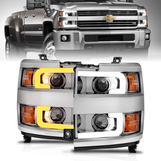 ANZO 2015-2019 Chevrolet Silverado 2500 HD LED Projector Headlights
