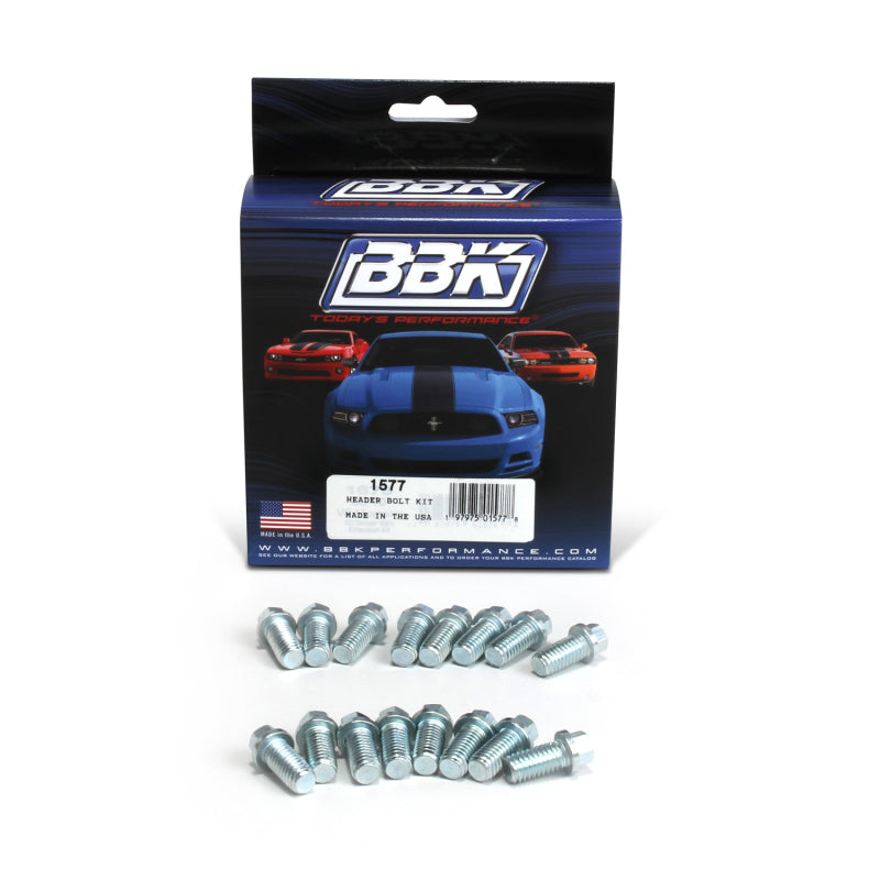 BBK Performance 1577 Header Bolt Kit 3/8-16 x 0.75 in (16-Piece) for Small Block Ford 302 / 351W Engines
