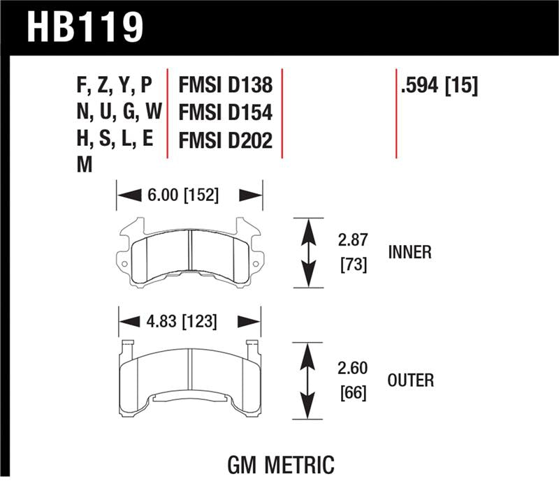Hawk Performance HB119S.594 HT-10 Motorsport Brake Pads