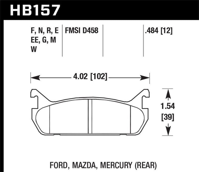 Hawk Performance HB157G.484 DTC-60 Motorsport Brake Pads