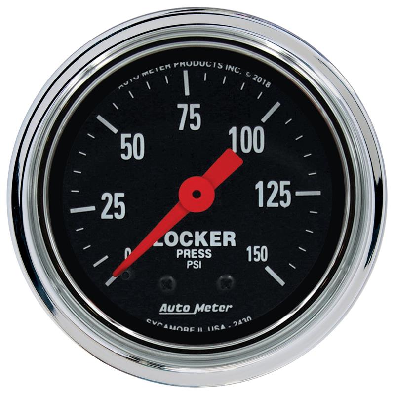 AutoMeter 2430 Traditional Chrome 2-1/16in 150 PSI Mechanical Air Locker Gauge