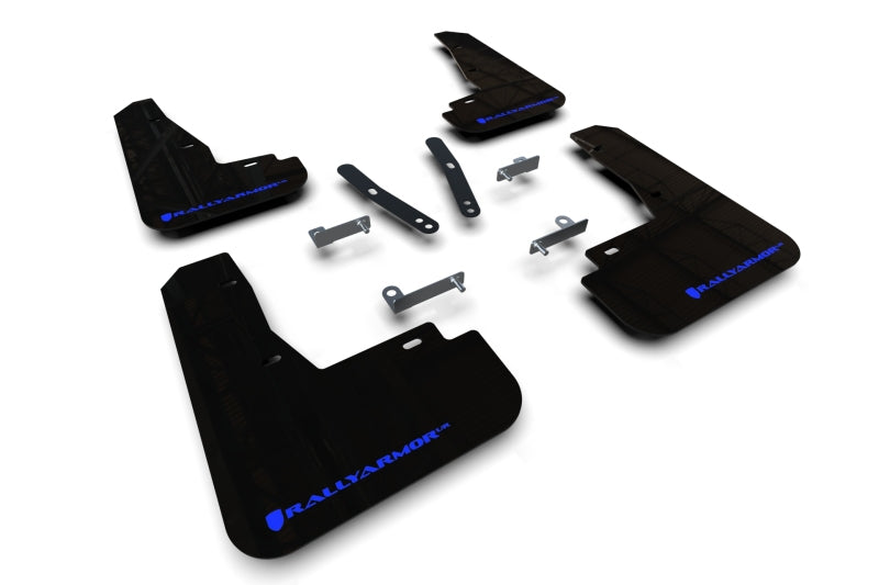 Rally Armor UR Mud Flaps - 2022-2024 Kia EV6 - Black/Blue Logo - #MF91-UR-BLK-BL