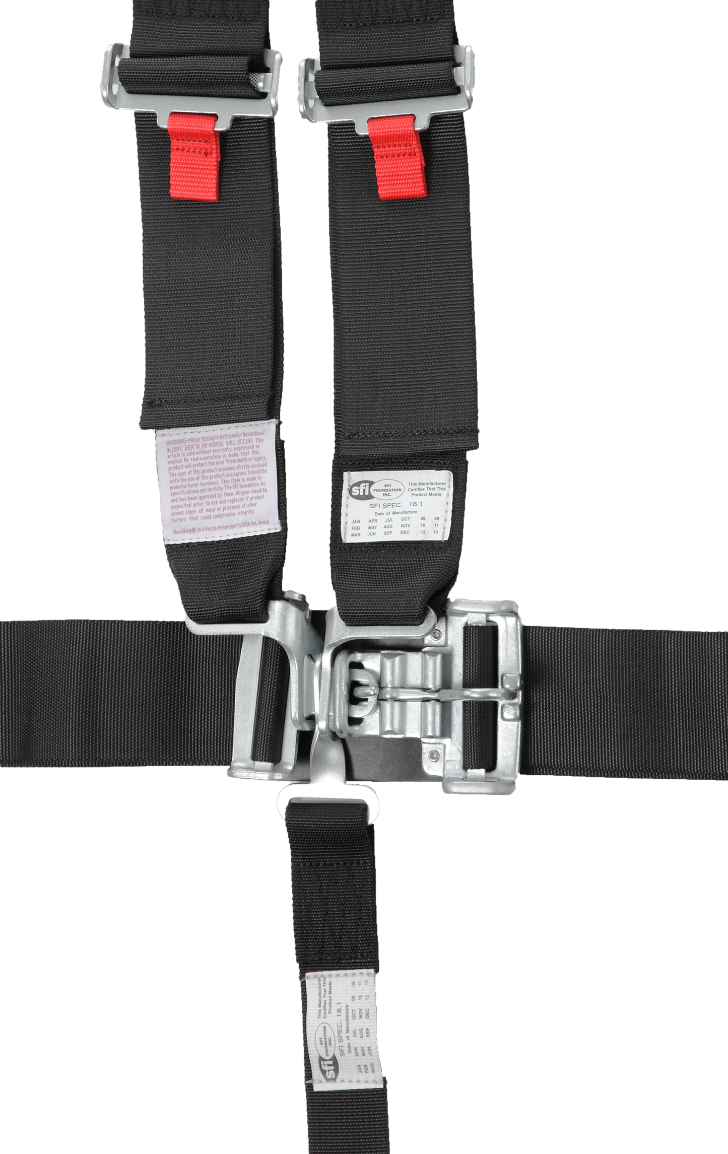 RaceQuip 713003 Black Latch & Link V-Type 4-Point Seat Belt