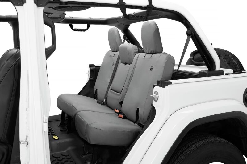 Bestop 18-23 Jeep Wrangler JL 4-Door Exc. 4Xe Rear W/ Fold Down Arm Rest Seat Covers (Charcoal)