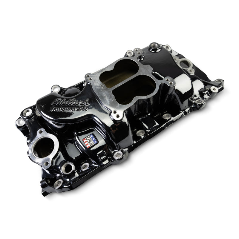 Edelbrock 2161-BP 1965-1990 Big Block Chevrolet Oval Port Heads Performer 2-O Manifold - Black