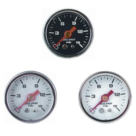 AutoMeter 2174 AutoGage 1.5in Liquid Filled Mechanical 0-100 PSI Fuel Pressure Gauge