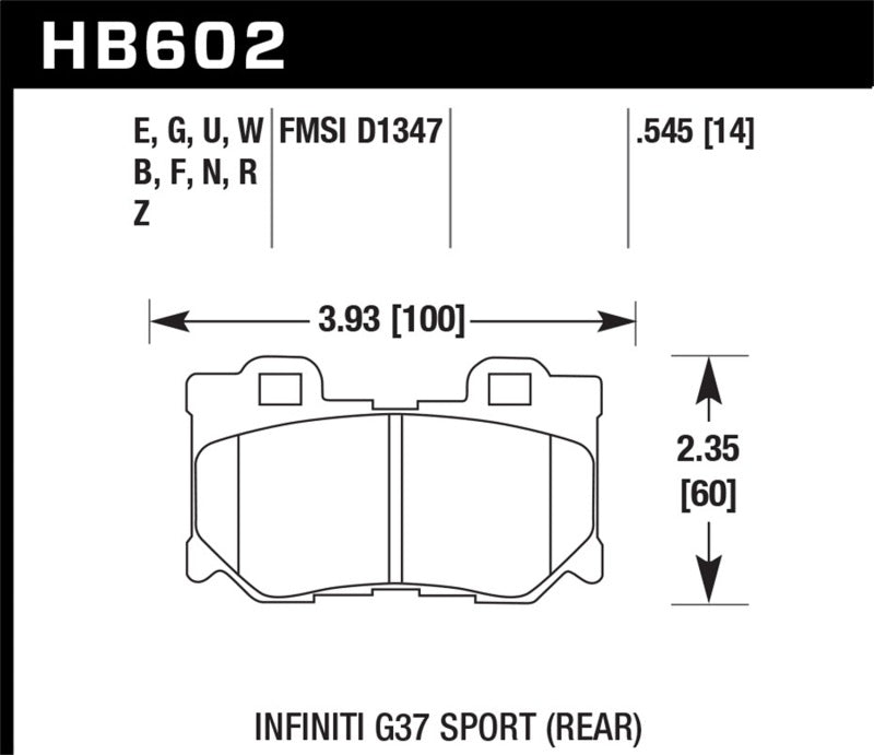 Hawk Performance HB602N.545 HP Plus Crossover Street/Motorsport Brake Pads