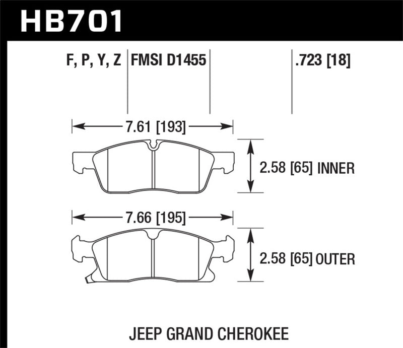 Hawk Performance HB701P.723 Super Duty Street Brake Pads