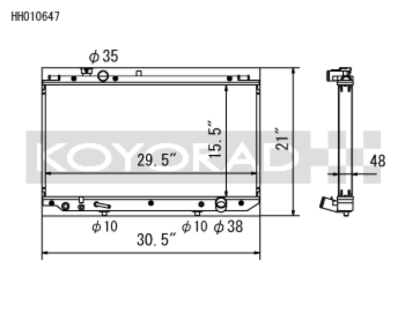 Koyo HH010647 for 97-05 Toyota Aristo / Lexus GS300 Radiator