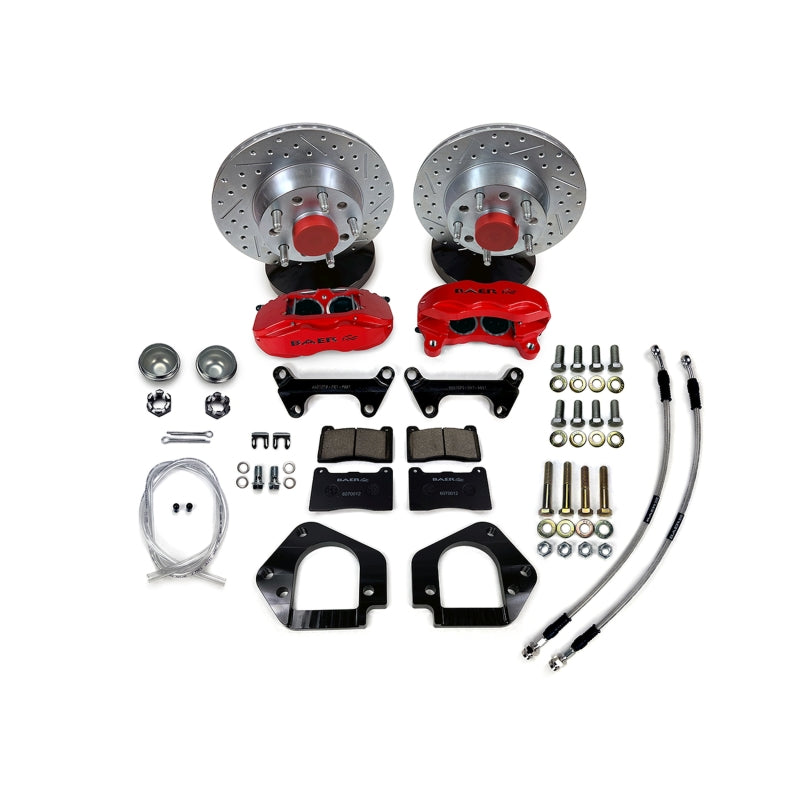 Baer Brakes 64-72 Buick Skylark 11in SS4 Int Hub Front SDZ Brake Kit - Fire Red