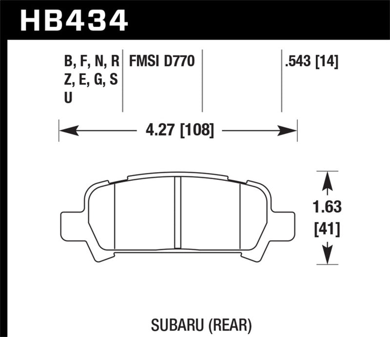 Hawk Performance HB434F.543 HPS Performance Street Brake Pads