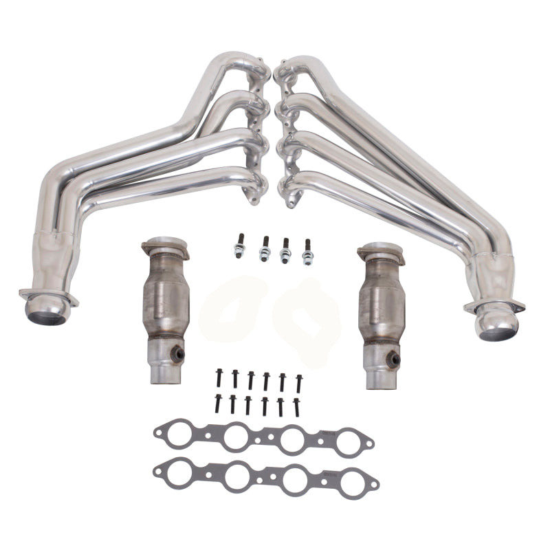BBK Performance 40210 Long Tube Headers with High Flow Catalytic Converters 1-3/4 Silver Ceramic for 2010-2015 Chevrolet Camaro SS / ZL1 (6.2L)