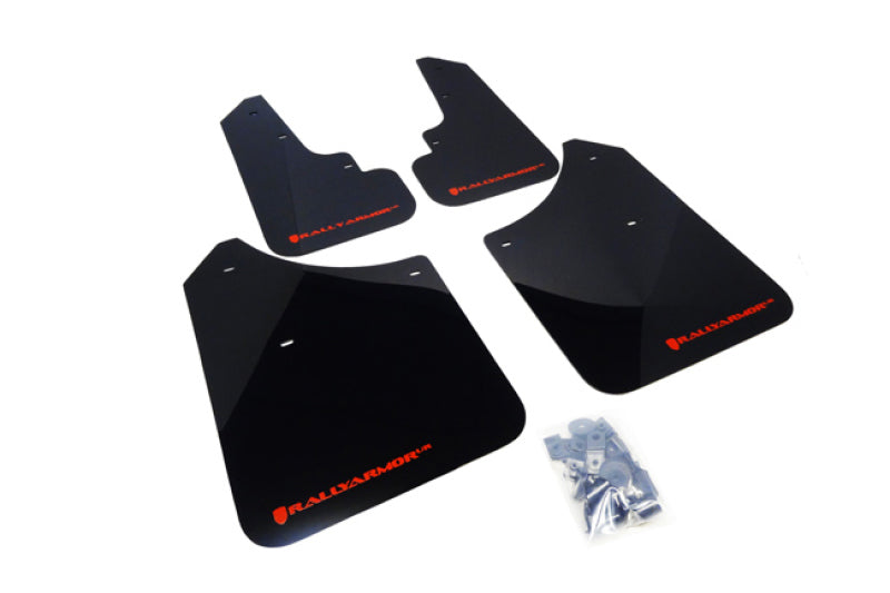 Rally Armor UR Mud Flaps - 2004-2008 Subaru Forester - Black/Red Logo - #MF5-UR-BLK/RD