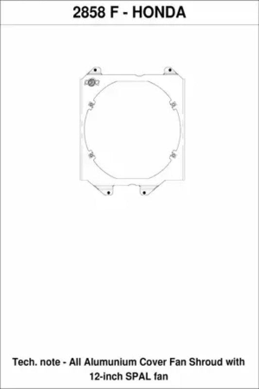CSF 2858F Aluminum Fan Shroud w/12in SPAL Fan for 92-00 Honda Civic