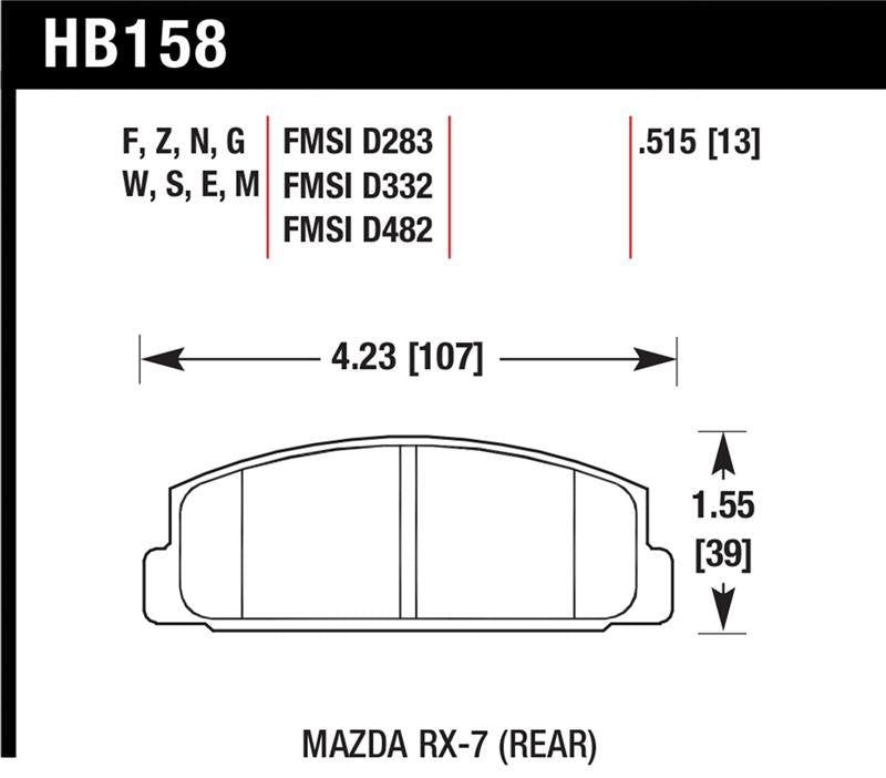 Hawk Performance HB158F.515 HPS Performance Street Brake Pads
