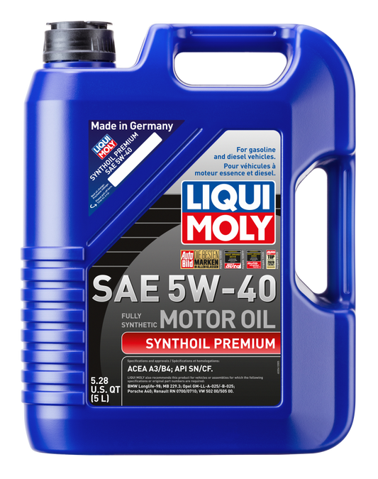 LIQUI MOLY 5L Synthoil Premium Motor Oil SAE 5W-40 (2041) - Pack of 4