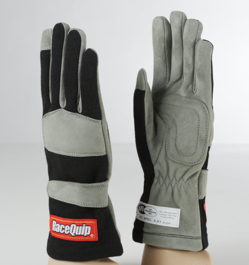 RaceQuip 351003 Black 1-Layer SFI-1 Glove - Medium