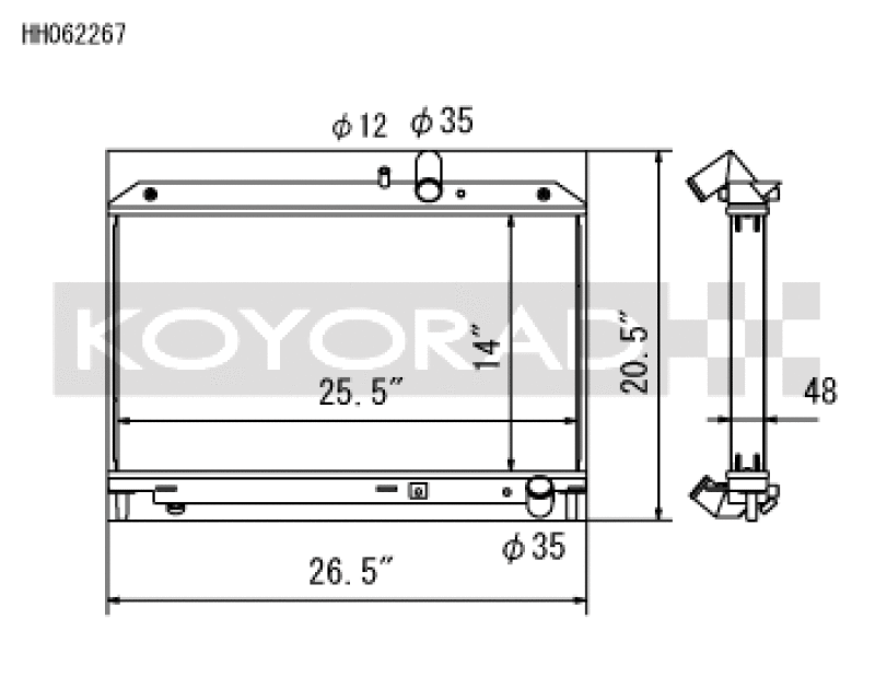Koyo HH062267 for 09-11 Mazda RX-8 1.3L (MT) Radiator