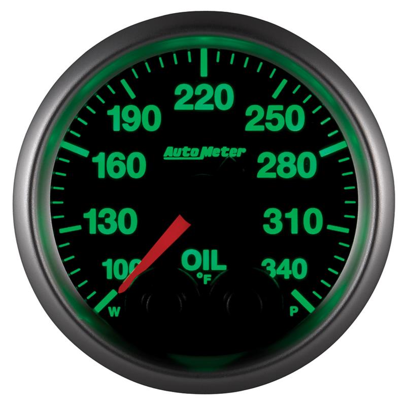 AutoMeter 5640 Elite 52mm 100-340 Degrees F Oil Temperature Gauge with Peak & Warn