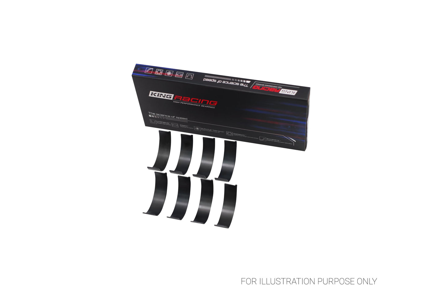 King Subaru EJ20/EJ22/EJ25 (Incl. Turbo) Racing Connecting Rod Bearings Set CR4125XPG-STD - Fits Subaru, Saab