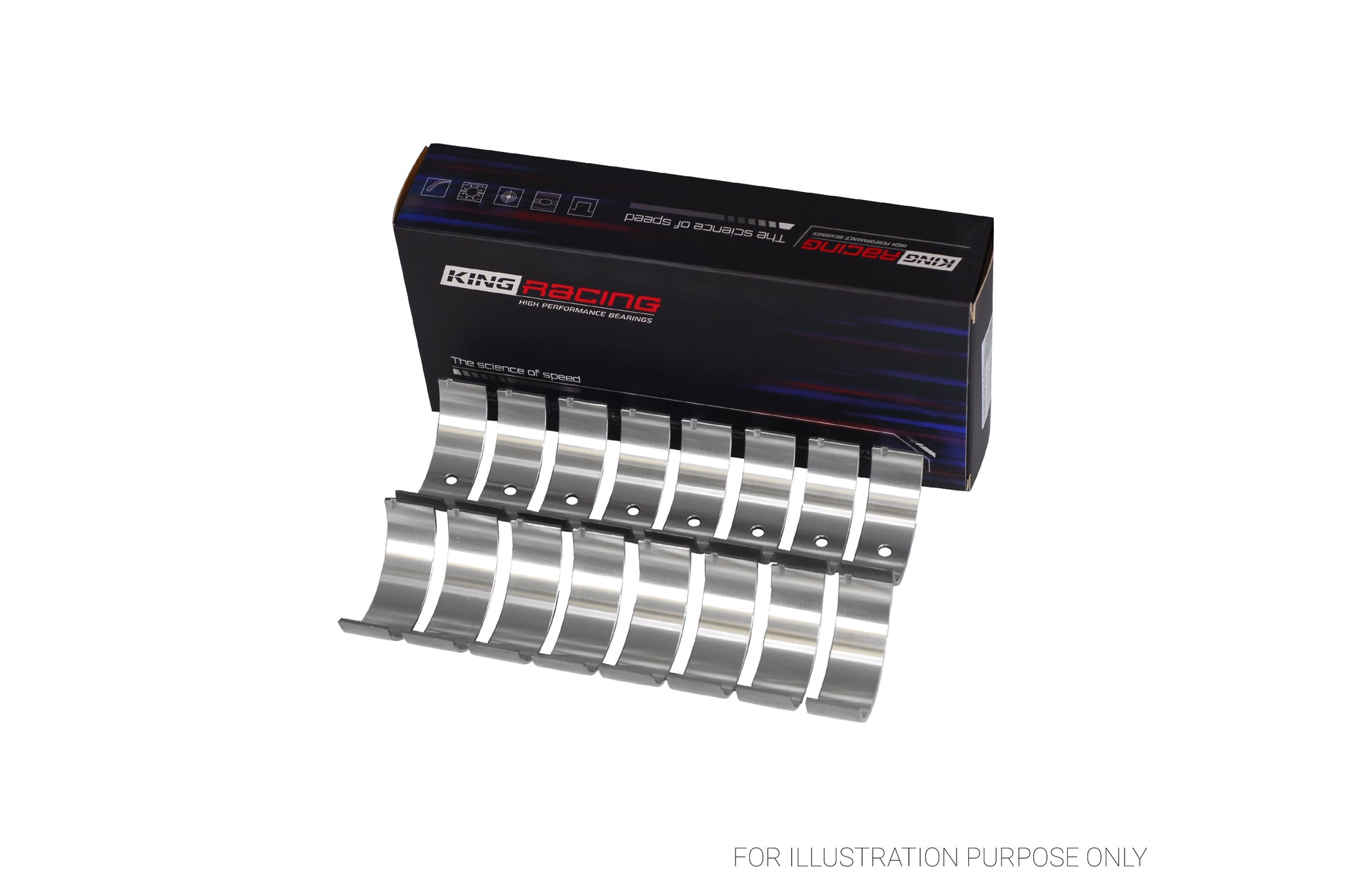 King Chevrolet SBC GEN III/IV LS 4.8, 5.3, 5.7, 6.2 Narrow, Dowel Hole, pMaxKote™ Racing Connecting Rod Bearings CR 807XPNDC 010 - Fits Chevrolet, GMC, Pontiac