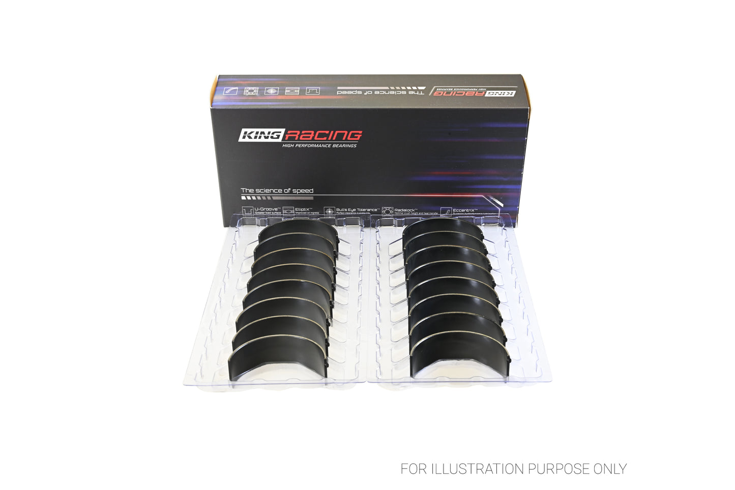 King Chevrolet SBC GEN III/IV LS 4.8, 5.3, 5.7, 6.2 Narrow, Dowel Hole, pMaxKote™ Racing Connecting Rod Bearings CR 807XPNDC STDX - Fits Chevrolet, GMC, Pontiac