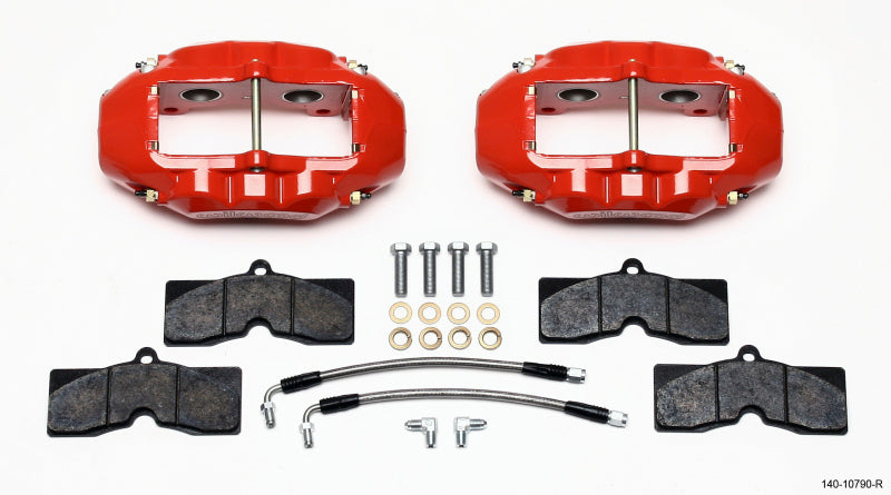 Wilwood D8-4 Rear Caliper Kit Red Corvette C2 / C3 65-82 - #140-10790-R