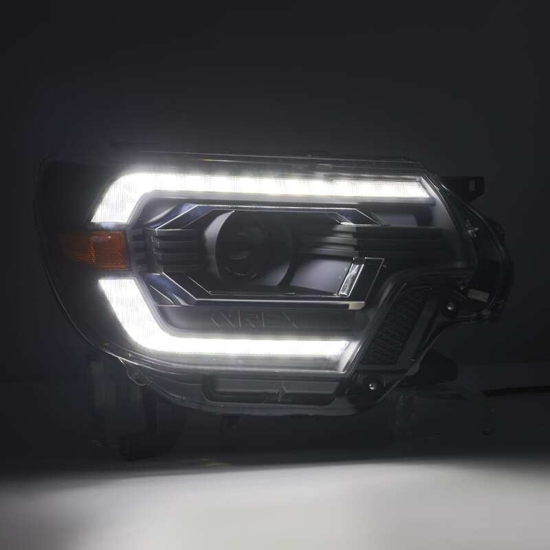 AlphaRex 880751 12-15 Toyota Tacoma LUXX LED Projector Headlights Plank Style Black w/DRL