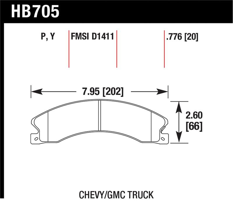 Hawk Performance HB705P.776 Super Duty Street Brake Pads