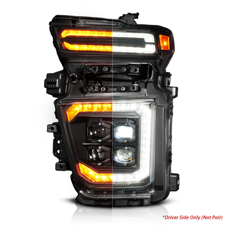 ANZO Z-Series 20-23 Chevy Silverado 2500/3500 Z-Series Full LED Proj Headlights Black - Driver Side