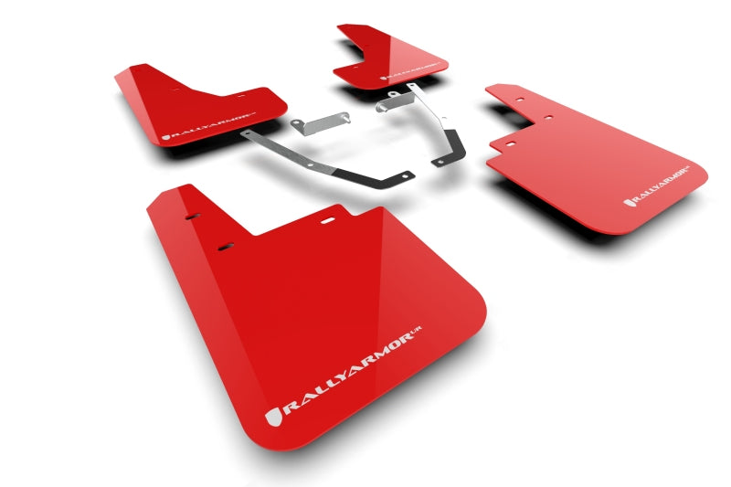 Rally Armor UR Mud Flaps - 2024-2026 Subaru Crosstrek - Red/White Logo - #MF116-UR-RD-WH